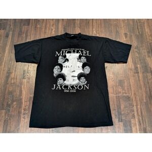 Michael Jackson Shirt Mens 2XL Black Tribute Graphic Tee King of Pop 1958-2009